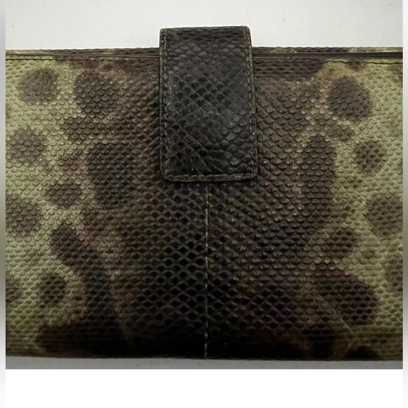 SALE Gucci Wallet Reptile Snake Skin Brown Neutral All Leather Gold Hardware - Picture 4 of 16